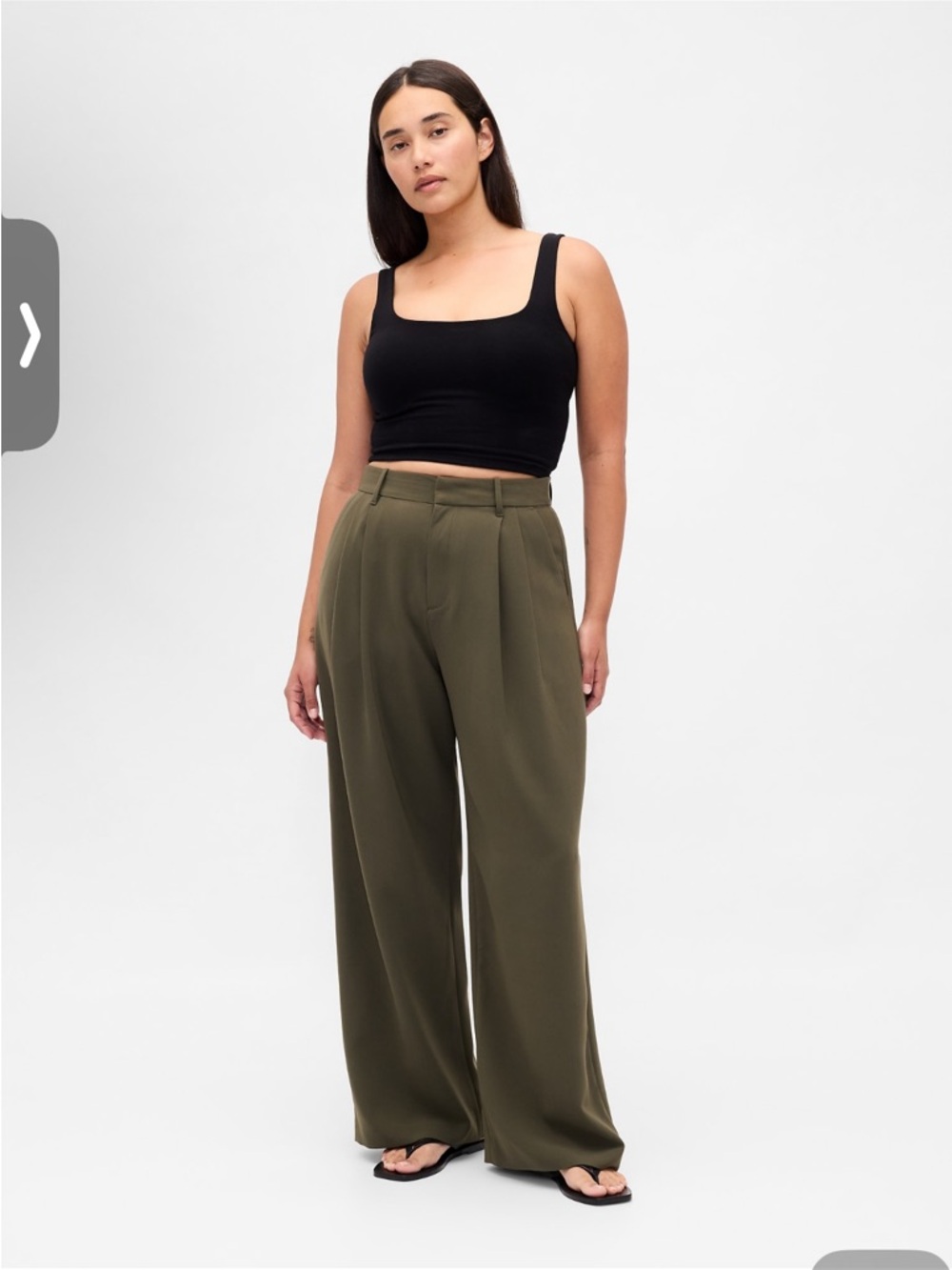 GAP Olive Green Tailored Pleated Dress Pants
